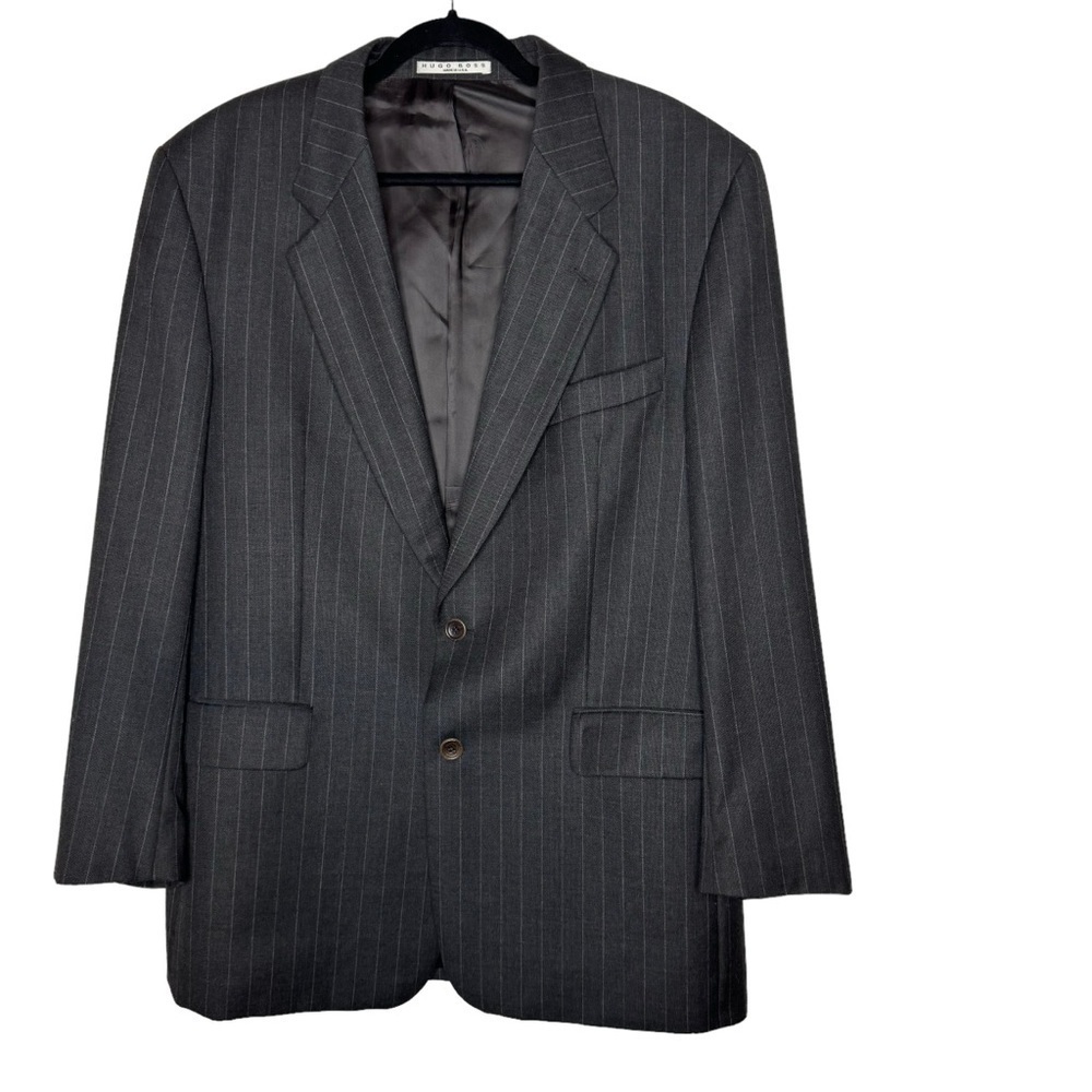Hugo Boss Appolon Akropolis Wool‎ Striped Grey Sports Jacket Blazer 42L